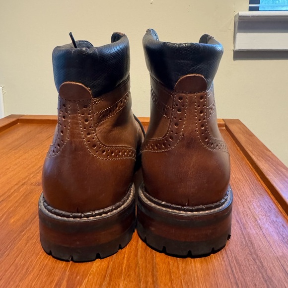 Brown leather cap toe boots - Johnston & Murphy - 9.5 US mens - Picture 6 of 11